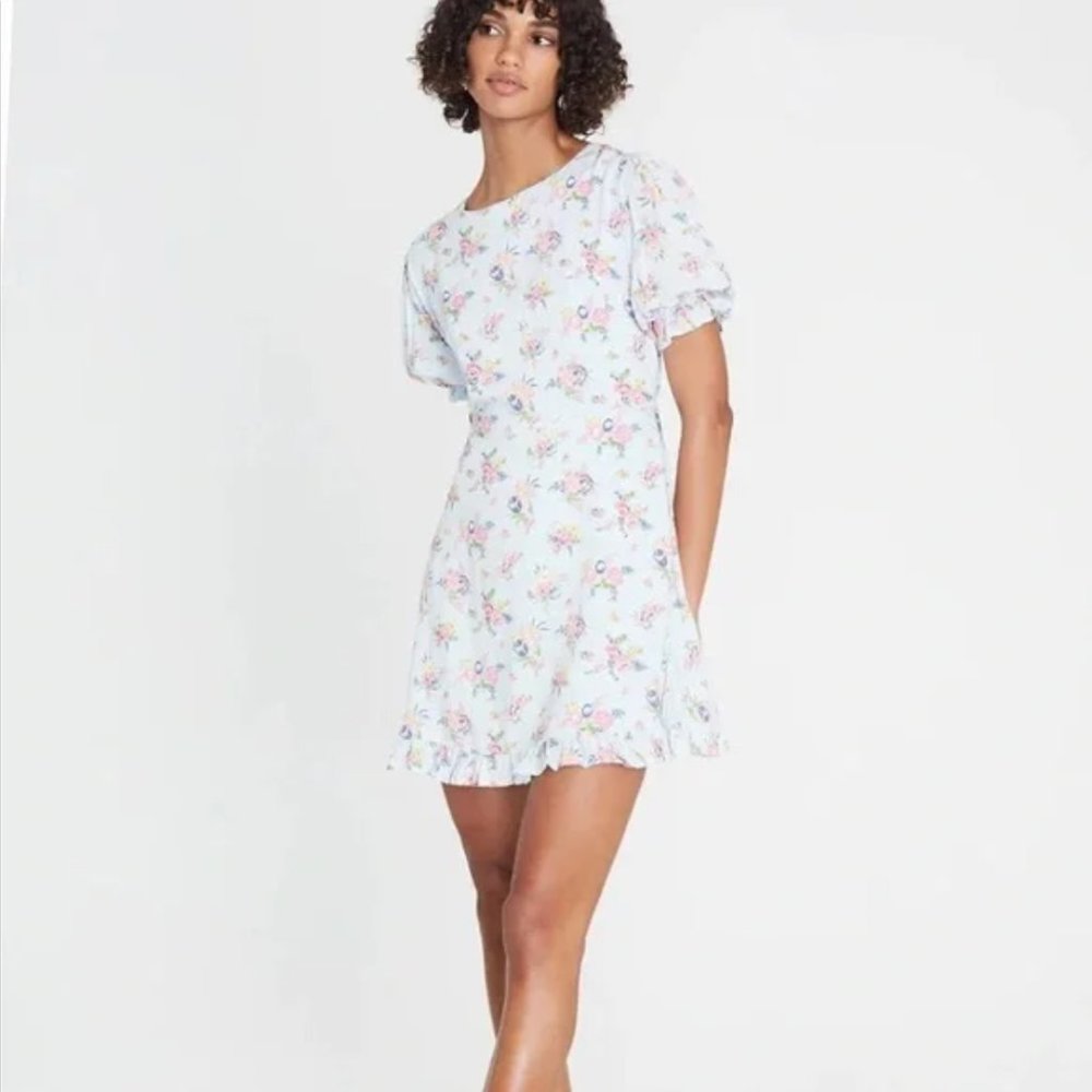 Faithfull the Brand Blue Floral Dress NWT